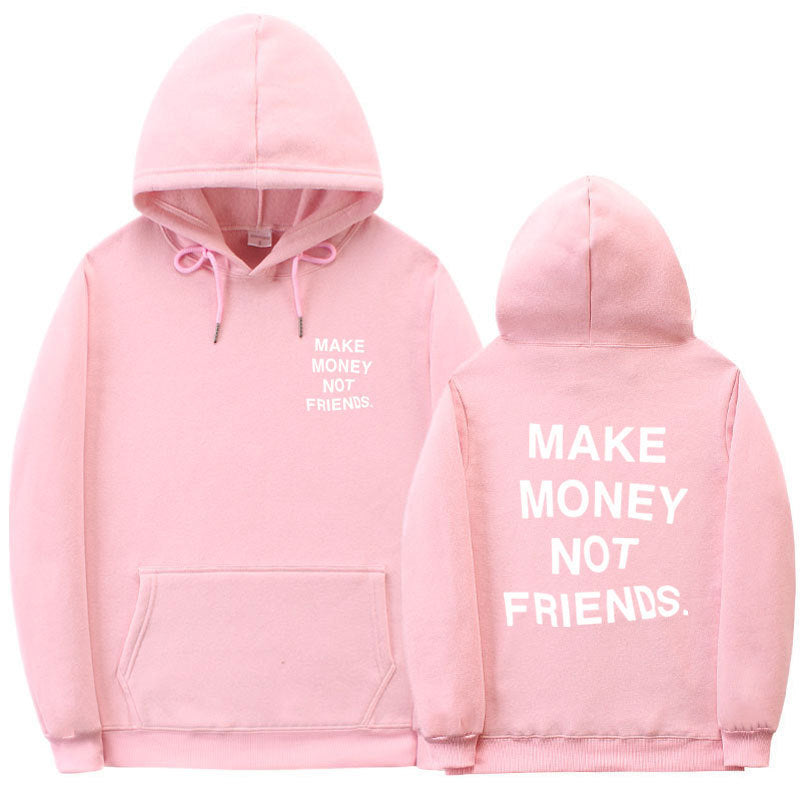 Letter Print Fleece Hoodie Unisex