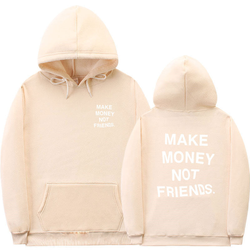 Letter Print Fleece Hoodie Unisex