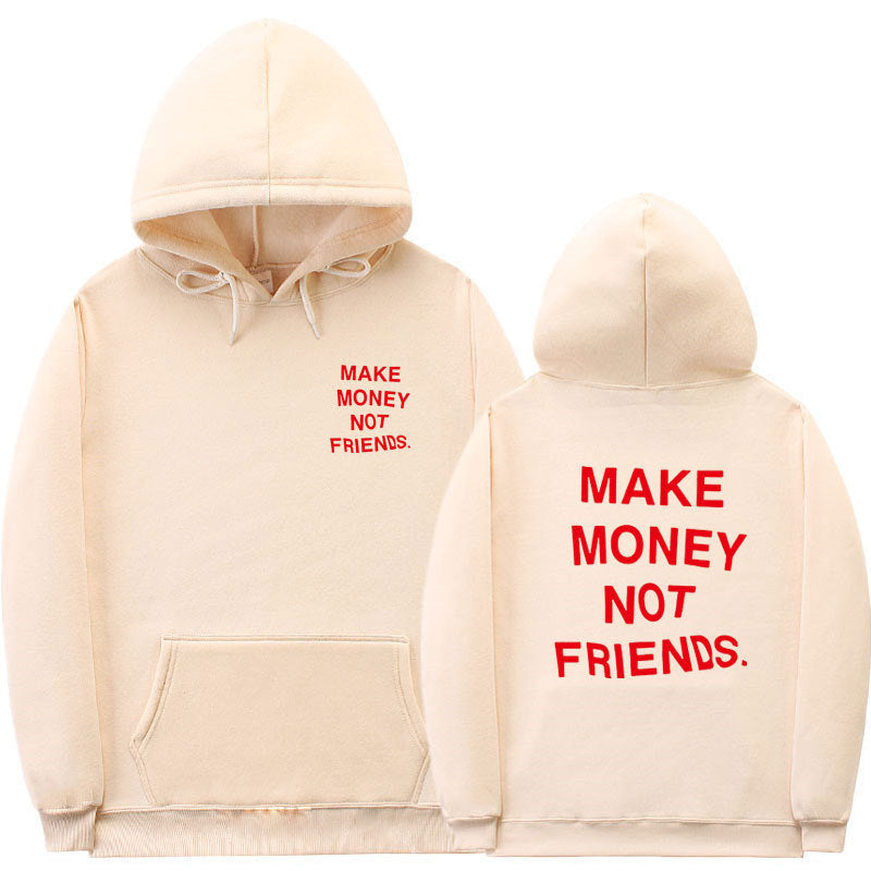 Letter Print Fleece Hoodie Unisex