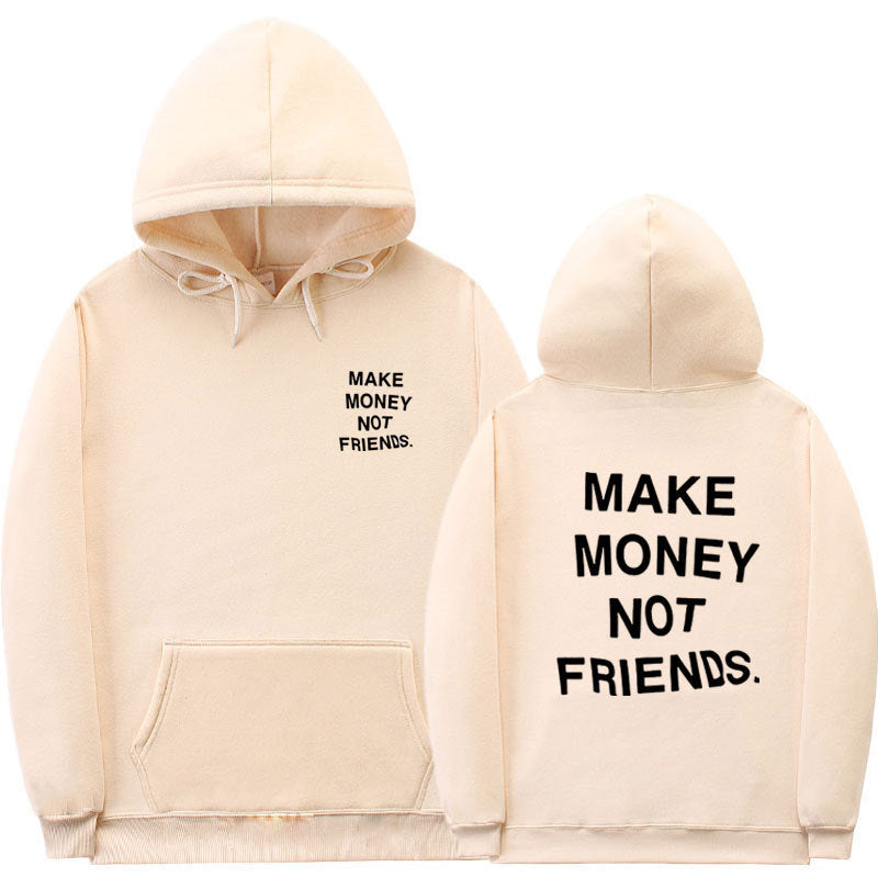Letter Print Fleece Hoodie Unisex