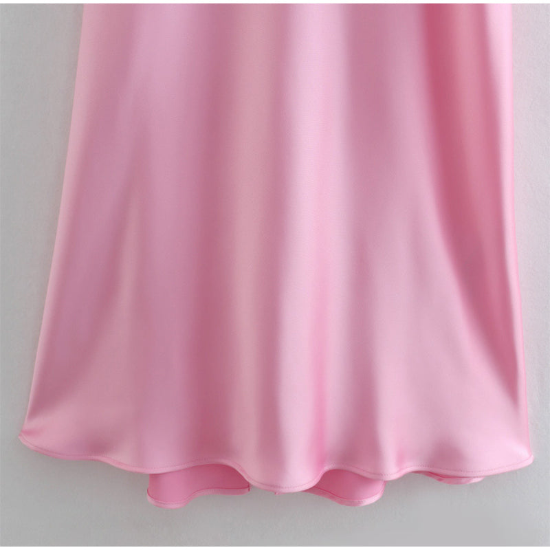 Women's Satin Slip Maxi Dress Elegant Backless Party Dress