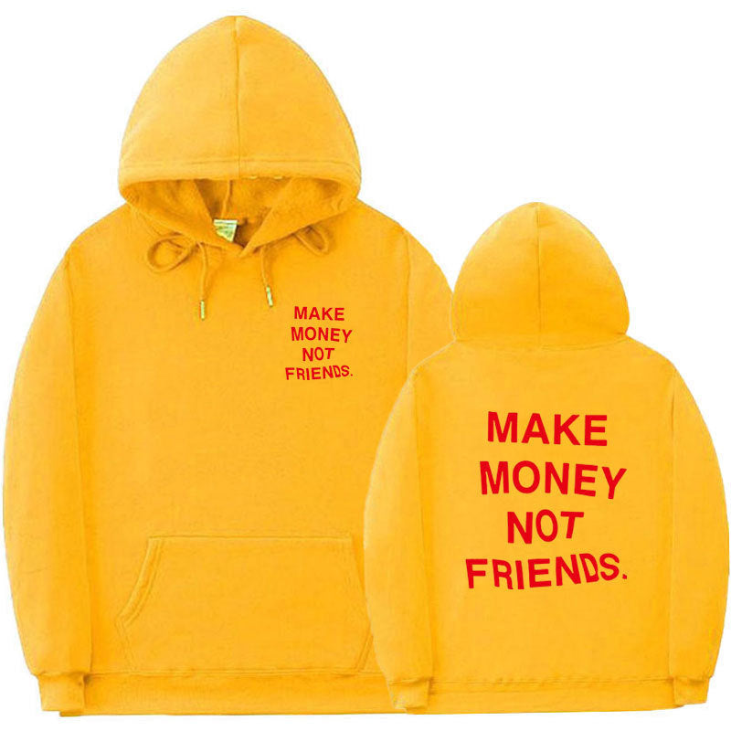 Letter Print Fleece Hoodie Unisex