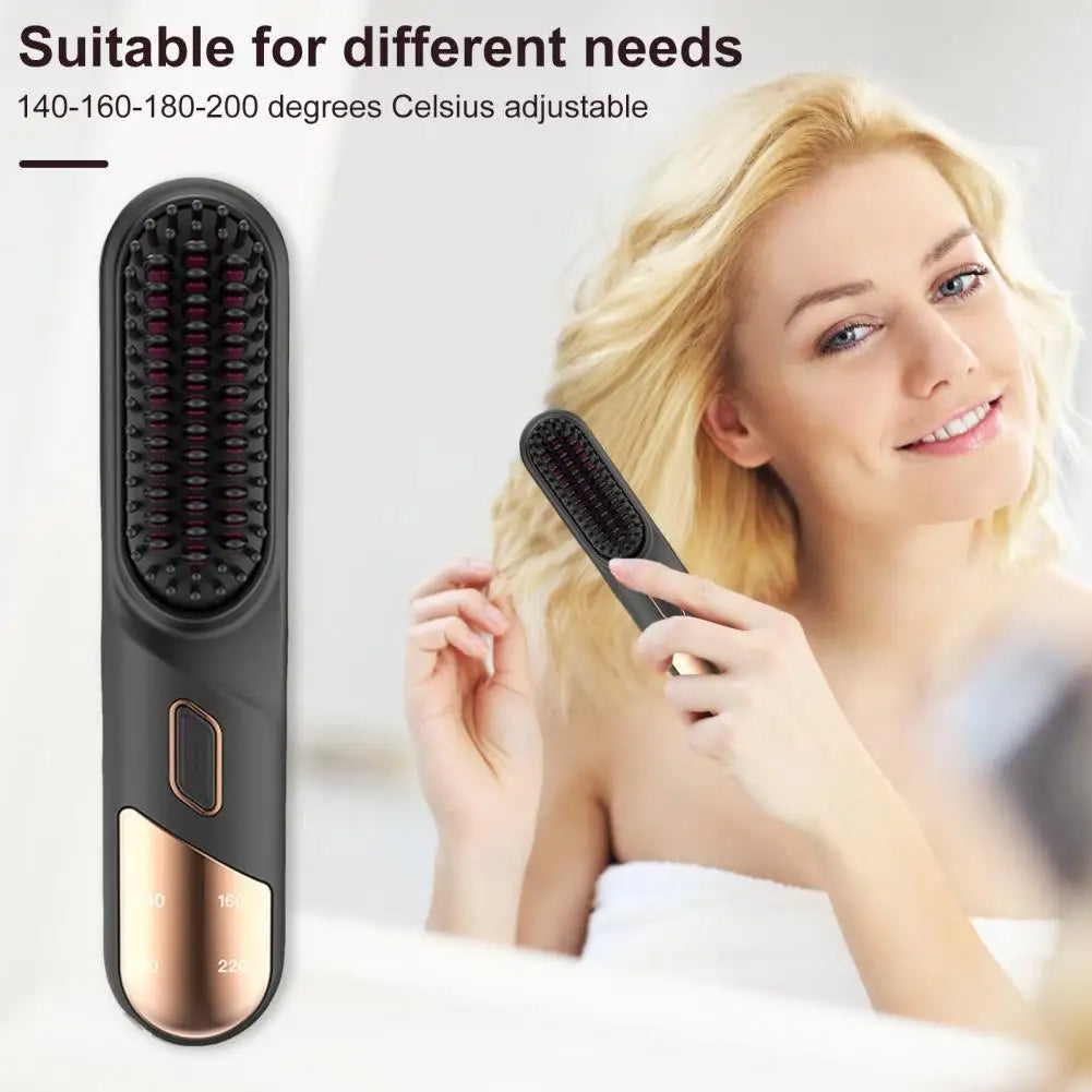 Cordless Hair Straightener Brush  Wet & Dry Ionic Styling Tool