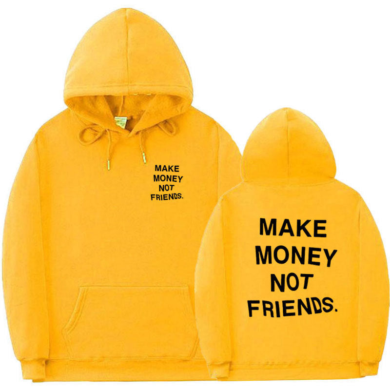 Letter Print Fleece Hoodie Unisex