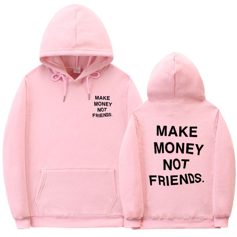 Letter Print Fleece Hoodie Unisex