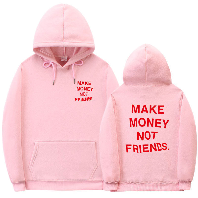 Letter Print Fleece Hoodie Unisex