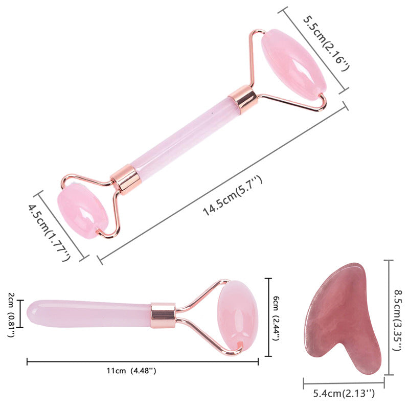 Rose Quartz Face Roller & Gua Sha Set"