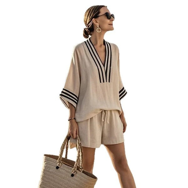 Women's Oversized 2-Piece Pullover & Shorts Set