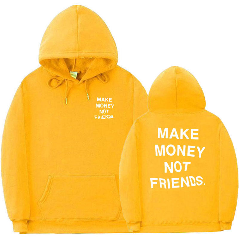 Letter Print Fleece Hoodie Unisex