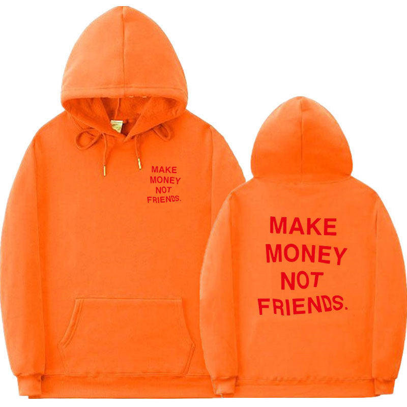 Letter Print Fleece Hoodie Unisex