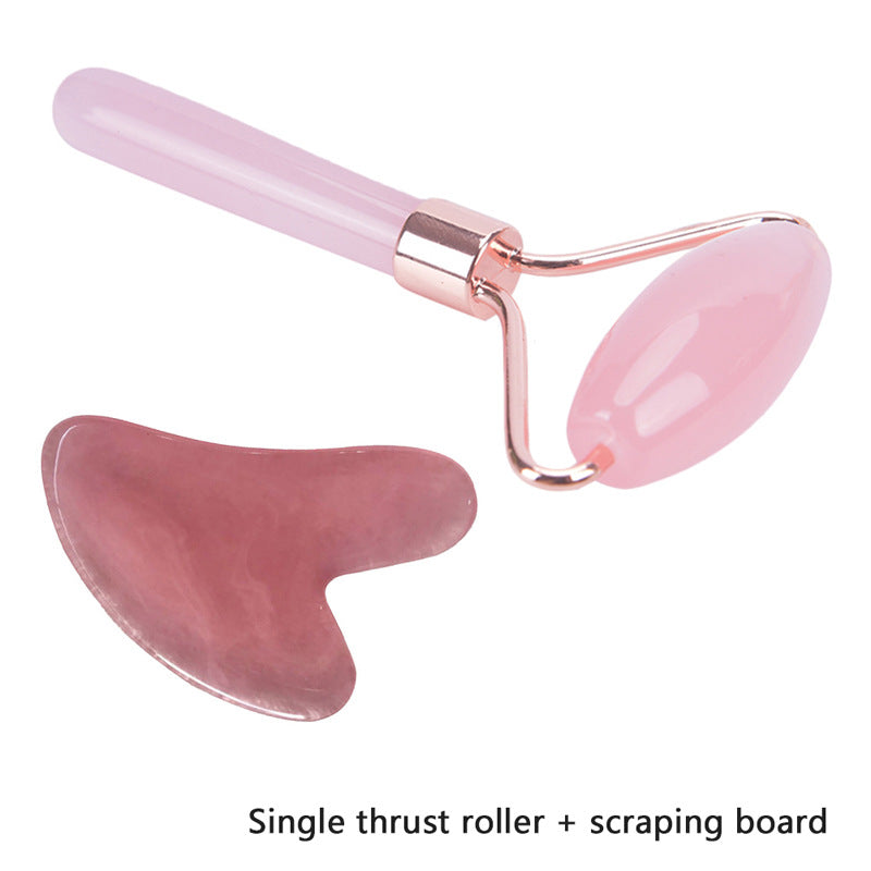 Rose Quartz Face Roller & Gua Sha Set"