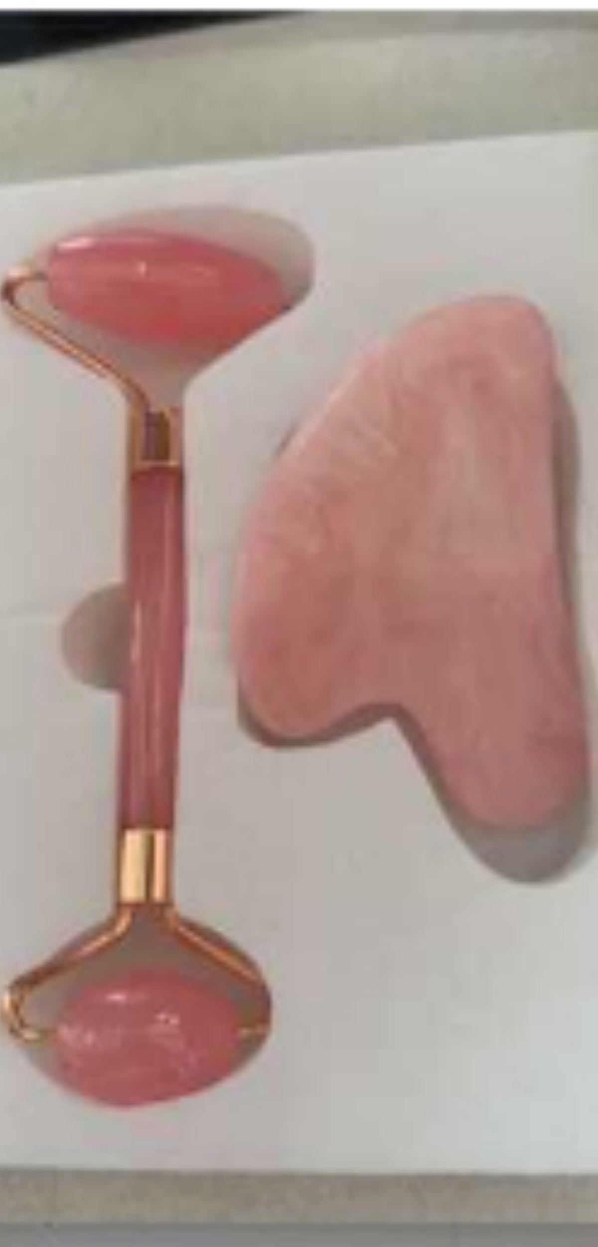 Rose Quartz Face Roller & Gua Sha Set"